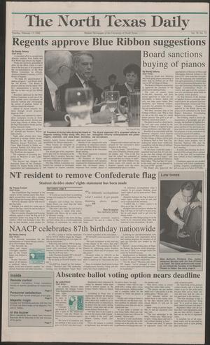 The North Texas Daily (Denton, Tex.), Vol. 78, No. 72, Ed. 1 Tuesday, February 13, 1996