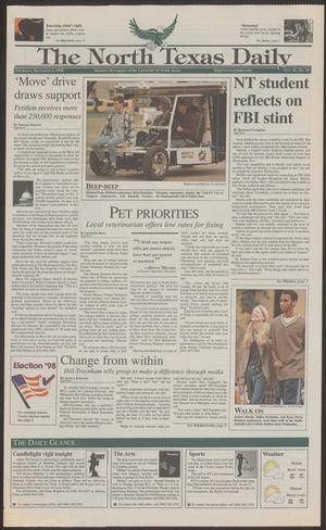 The North Texas Daily (Denton, Tex.), Vol. 81, No. 39, Ed. 1 Thursday, November 5, 1998