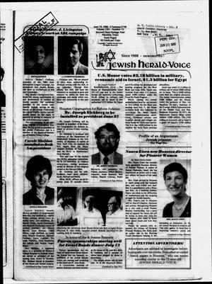 Primary view of object titled 'Jewish Herald-Voice (Houston, Tex.), Vol. 72, No. 13, Ed. 1 Thursday, June 19, 1980'.