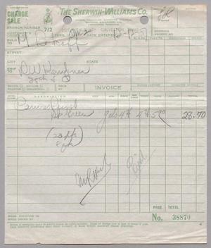 [Invoice for Green Canvas Paint, December 12, 1951]