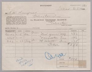 [Account Statement for Railway Express Agency, March 6, 1952]
