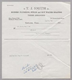 [Invoice for Repaired Toilet, December 1952]