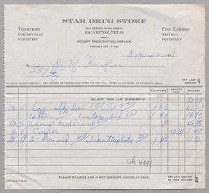 [Invoice from Star Drug Store: December, 1951]
