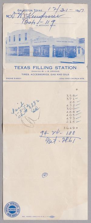 [Account Statement for Texas Filling Station: December 1951]