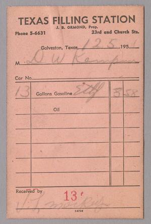 [Invoice for 13 Gallons of Gasoline, December 5, 1951]