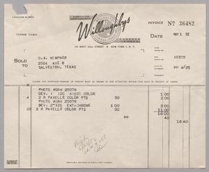 [Invoice for Photo Works and Pavelle Color Prints, May 1, 1952]