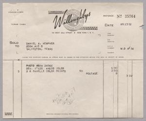 [Invoice for Photo Works including 120 Ansco Color and Pavelle Color Prints, April 23, 1952]