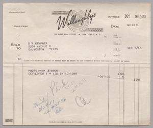 [Invoice for Photo Works including 120 Ektachrome, May 17, 1951]