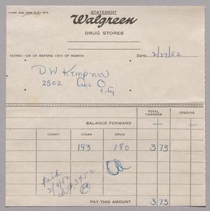 [Invoice for Cigar and Drug, February 1952]