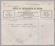 Text: [Invoice for Services by Geo. P. Werner & Son, January 1952]