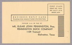 [Business Reply Card from Remington Buick Company]