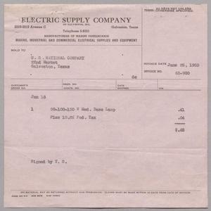 [Invoice for Base Lamp, June 1953]
