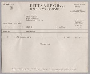 [Invoice from Pittsburgh Plate Glass Company: June 19, 1953]
