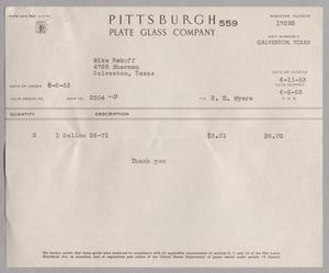 [Invoice from Pittsburgh Plate Glass Company: June, 1953]