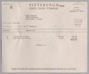 [Invoice from Pittsburgh Plate Glass Company: June 4, 1953]