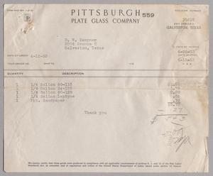 [Invoice for Pittsburgh Plate Glass Company: April 15, 1953]