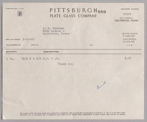 [Invoice from Pittsburgh Plate Glass Company: March 10, 1953]