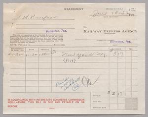 [Account Statement for Railway Express Agency, January 14, 1953]