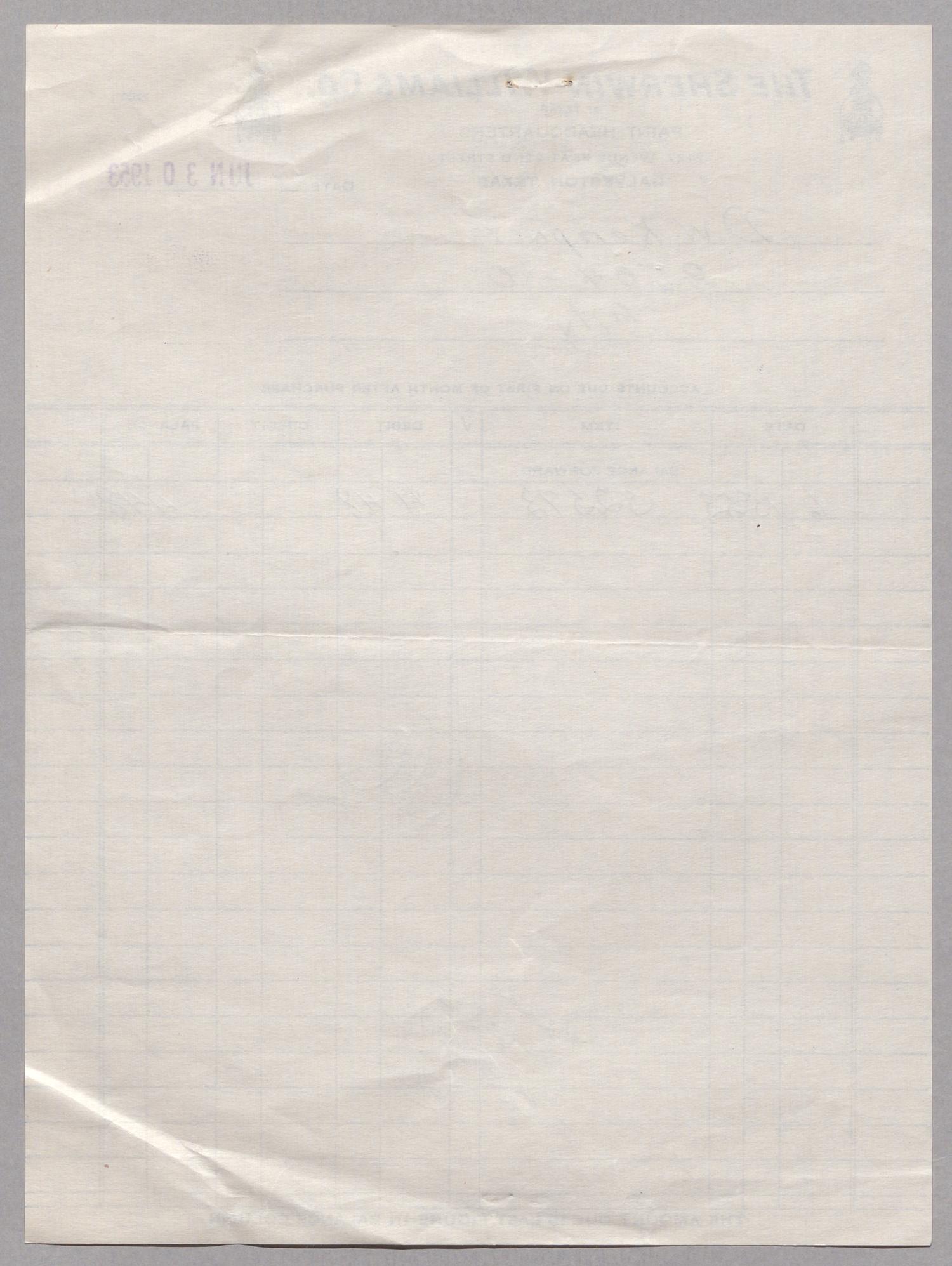 [Invoice for Balance Due to the Sherwin-Williams Co., June 1953]
                                                
                                                    [Sequence #]: 2 of 4
                                                