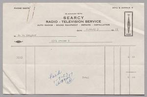 [Invoice for Balance Due to Searcy Radio - Television Service, January 1953]