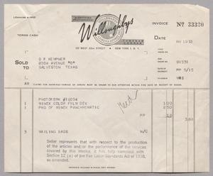 [Invoice for Items Sold to D. W. Kempner, May 1953]