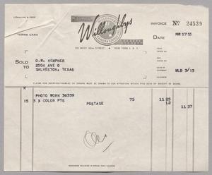 [Invoice for Color Pts., March 1953]