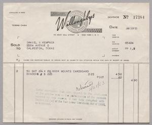 Primary view of object titled '[Invoice for Cardboard Binders, January 1953]'.
