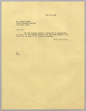 [Letter from A. H. Blackshear, Jr. to Eugene Arnold, June 15, 1954]