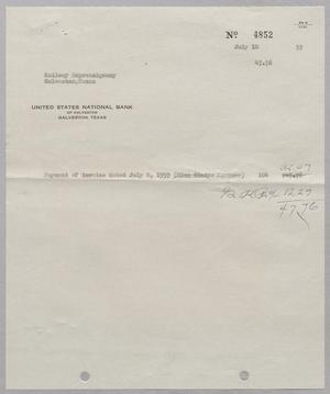 [Receipt for Payment Made by Miss Gladys Kempner, July 1959]