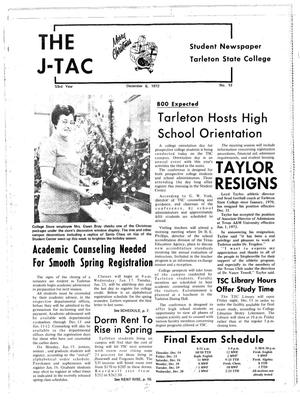 Primary view of object titled 'The J-TAC (Stephenville, Tex.), Vol. 53, No. 13, Ed. 1 Wednesday, December 6, 1972'.