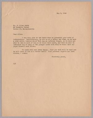 Primary view of object titled '[Letter from Harris L. Kempner to Mr. D. Allen Smith, May 6, 1946]'.