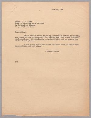 [Letter from Harris L. Kempner to Admiral J. J. Clark, June 29, 1946]