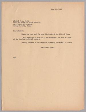 [Letter from Harris L. Kempner to Admiral J. J. Clark, June 21, 1946]