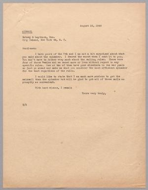 [Letter from Harris L. Kempner to Ratsey & Lapthorn, Inc., August 10, 1946]