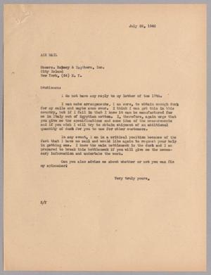 [Letter from Harris L. Kempner to Messrs. Ratsey & Lapthorn, Inc., July 26, 1946]