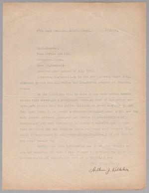[Letter from Arthur J. Kelbehes to Mr. H. Kempner, July 31, 1946]