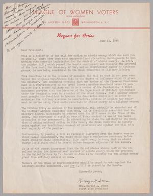 [Letter from League of Women Voters, June 21, 1946]