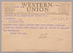 [Telegram from Henrietta and Isaac H. Kempner to Harris Kempner, July 3, 1946]