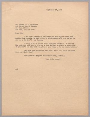 [Letter from Harris L. Kempner to Mr. Robert L. L. McCormick, September 17, 1946]