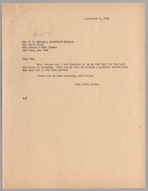 [Letter from Harris L. Kempner to Mr. J. E. Mahoney, September 9, 1946]