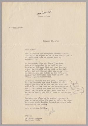[Letter from R. H. White's to Mr. Harris Kempner, October 23, 1946]