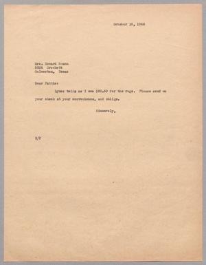 [Letter from Harris Leon Kempner to Howard Swann, October 18, 1946]