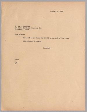 [Letter from Harris Leon Kempner to J. G. Tompkins, October 18, 1946]