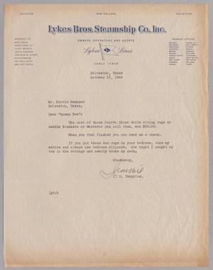 [Letter from Lykes Bros. Steamship Co., Inc. to Mr. Harris Kempner, October 17, 1946]