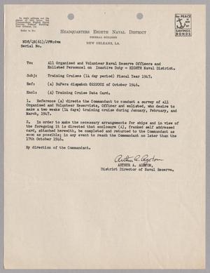 [Letter from Headquarters Eighth Naval District, 1946]