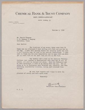[Letter from Chemical Bank & Trust Company to Mr. Harris Kempner, October 9, 1946]