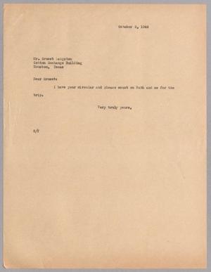[Letter from Harris L. Kempner to Mr. Ernest Langston, October 8, 1946]