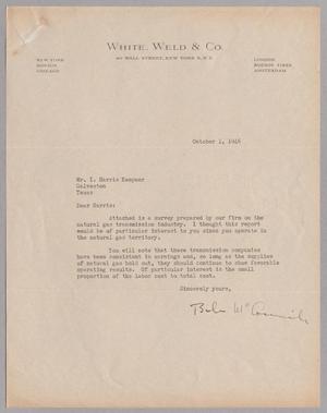 [Letter from White, Weld & Co. to Mr. I. Harris Kempner, October 1, 1946]
