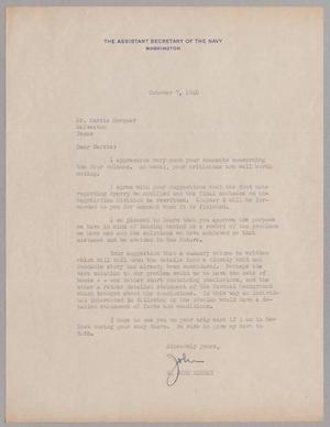 [Letter from W. John Kenney to Mr. Harris Kempner, October 7, 1946]