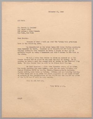 [Letter from Fred H. Rayner to Mr. Harris L. Kempner, November 21, 1946]